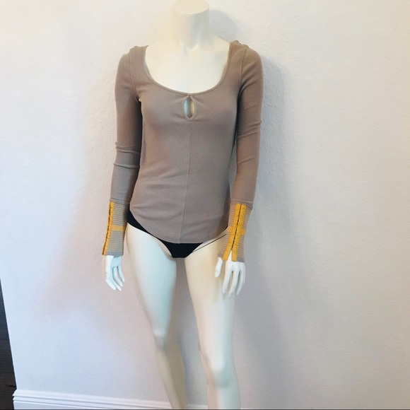 Free People NWT Mod Stripe Cuff Thermal Top - Picture 8 of 16